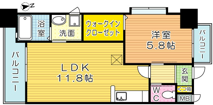 ギャラン竪町 501号室 間取り