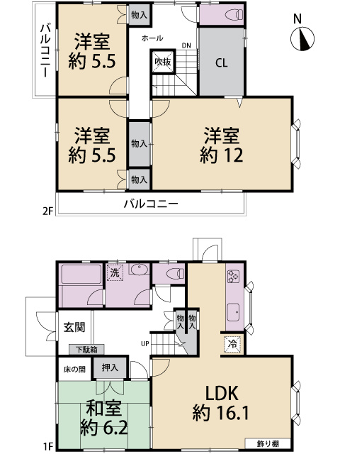 仰木の里東六丁目　貸家 間取り図