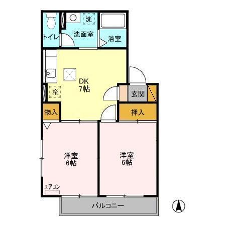 パレ・アージュ 105号室 間取り