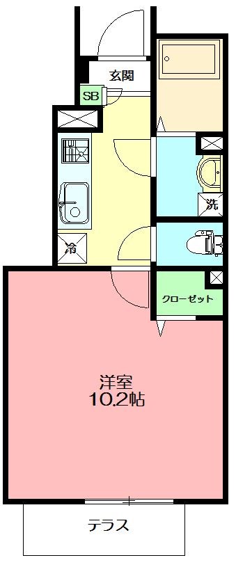 アムール藤沢遠藤 106号室 間取り