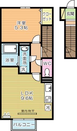 グランツ葛原 202号室 間取り