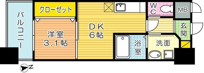 ギャラン竪町 602号室 間取り