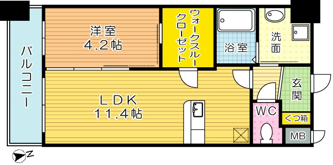 ギャラン竪町 1505号室 間取り