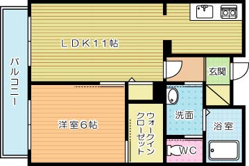 ディアコート徳力新町 102号室 間取り