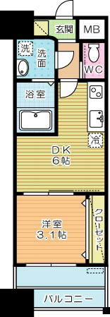 ギャラン竪町 612号室 間取り