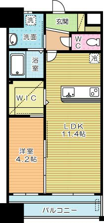 ギャラン竪町 1307号室 間取り