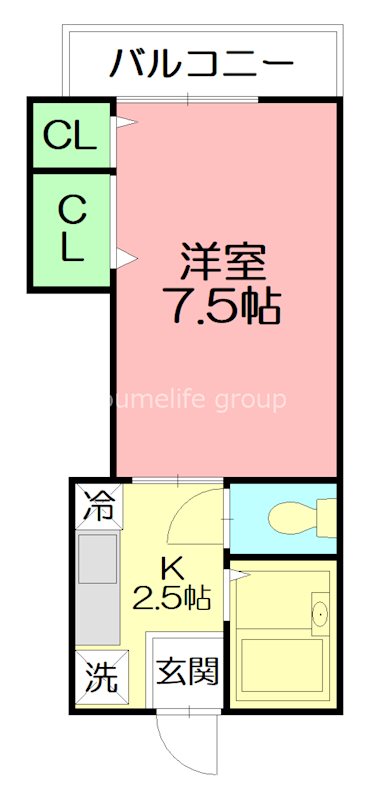 アンジェリカ 206号室 間取り