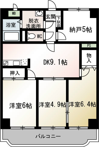 グランドゥール安藤 205号室 間取り