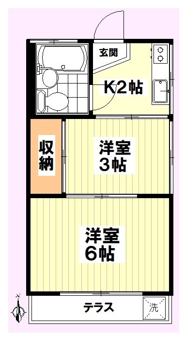秀和ハイツ  5号室 間取り