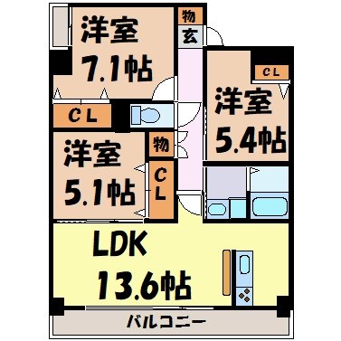 プログレッソ花の木 間取り図