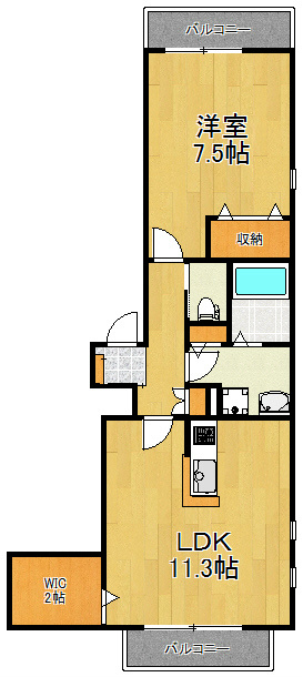 クレスタ 103号室 間取り