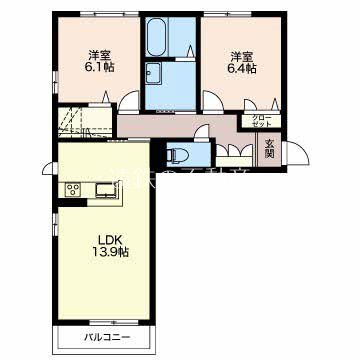 センタービレッジ S棟 203号室 間取り