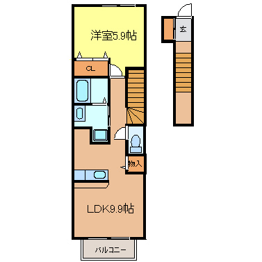 ポルトプレッソ 201号室 間取り