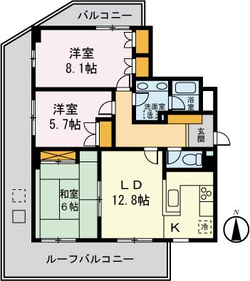樹里庵 801号室 間取り