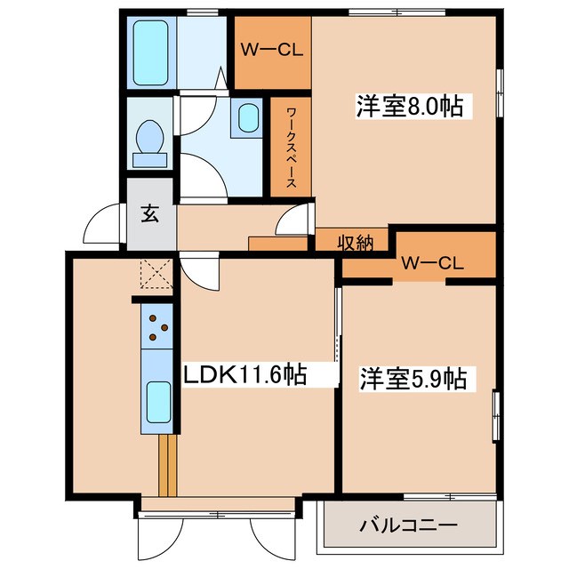 フレグランス永田Ｂ棟 間取り