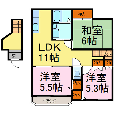 メイプルタウン小林 202号室 間取り