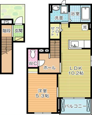 カーサフォンターナ  201号室 間取り