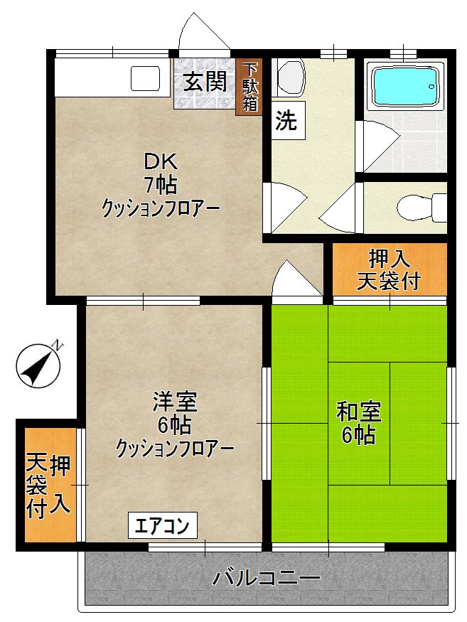 ホワイトキャッスル 202号室 間取り