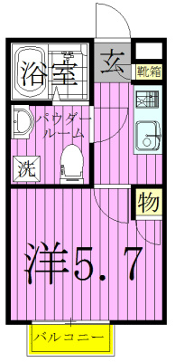 シャンティ八柱 101号室 間取り