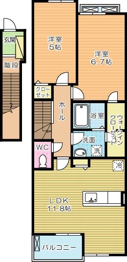 リアルエステートＸⅡ 202号室 間取り
