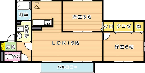 ウィルモア芳賀 202号室 間取り