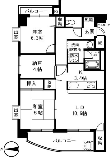 エスト・ネオアージュ 102号室 間取り