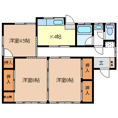 北沢貸家(青木島)６号 間取り