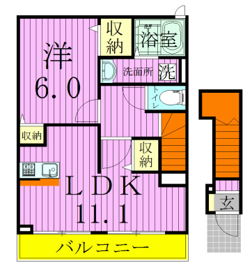 サンリット・オークⅢ 201号室 間取り
