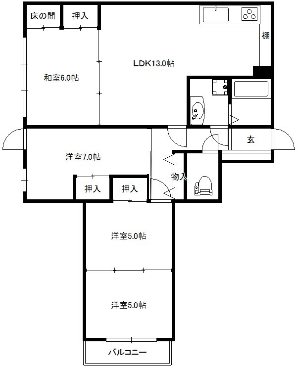 サンリーベ衣笠 間取り