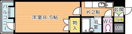 コンドミニアム穴生駅前  805号室 間取り