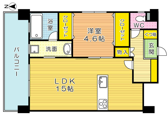 KSK門司コアプレイス 305号室 間取り