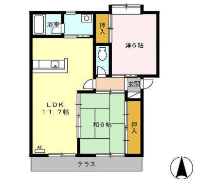 コーポフォーリーフ　B 間取り図