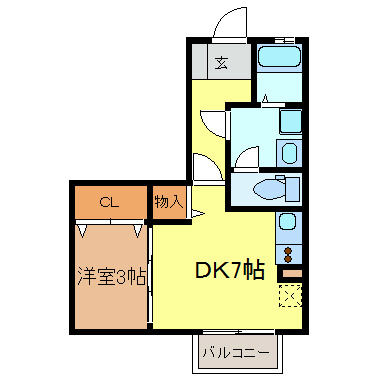 リビングタウン榎戸 C 205号室 間取り