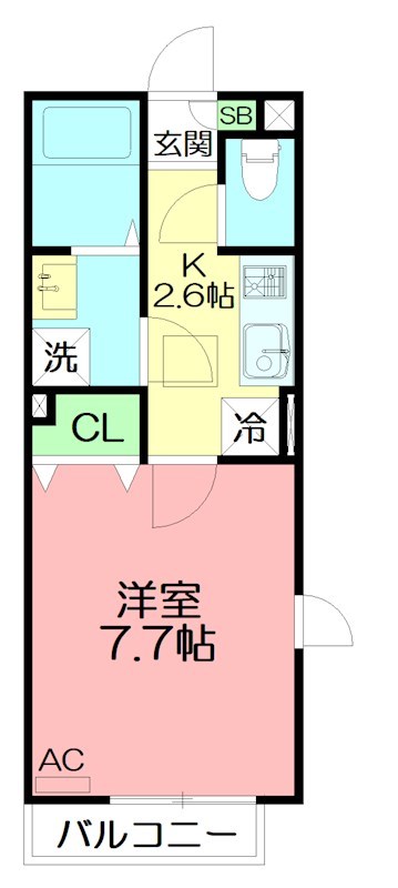 オーガスト螢 101号室 間取り