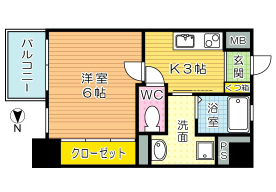 PROTO CITY TOBATA(プロトシティ戸畑) 403号室 間取り