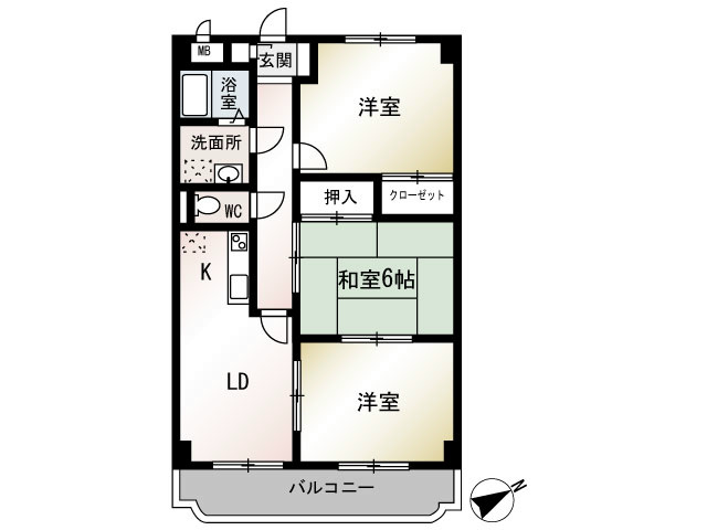 リヴェールシェソワ 303号室 間取り