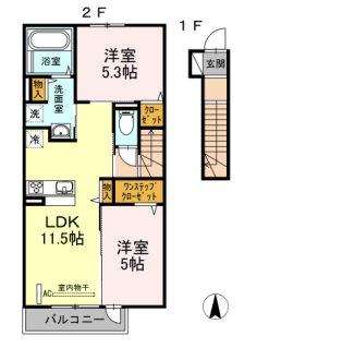 Ｄ－ｒｏｏｍ中尾　弐番館 間取り