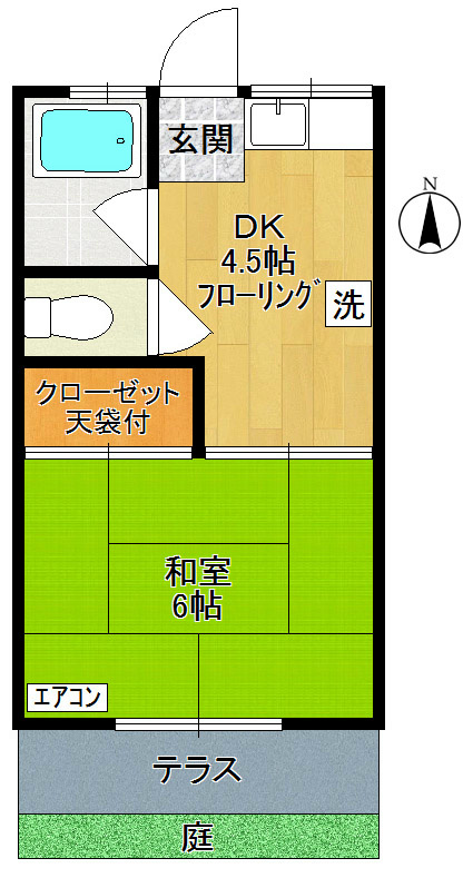 野戸呂ハイツ 102号室 間取り