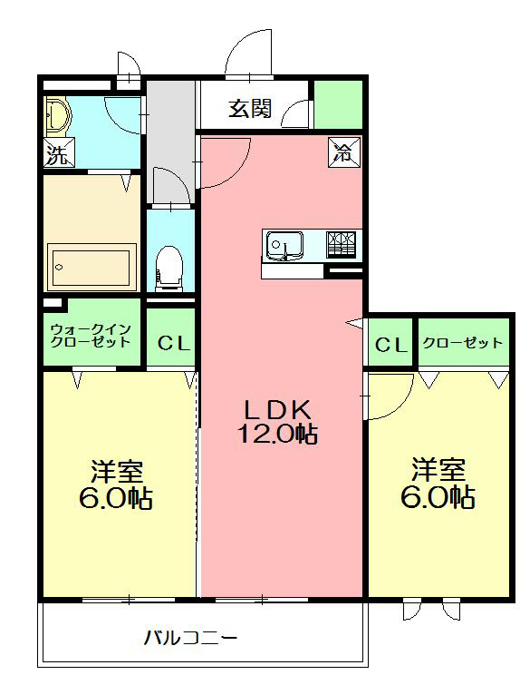 アムール 202号室 間取り