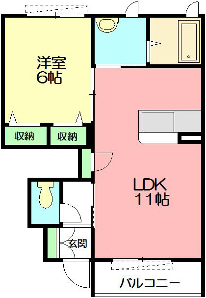 USY由比ヶ浜海岸 0102号室 間取り