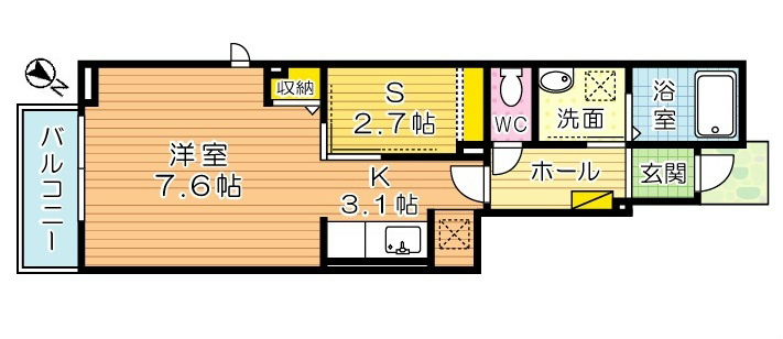 ルネス南小倉 106号室 間取り