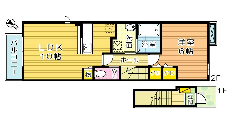 ルネス南小倉 206号室 間取り