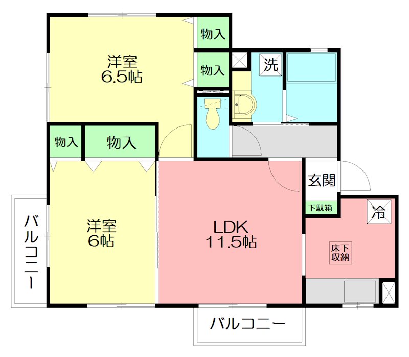 ラピュタK （ラピュタケー） 1-B号室 間取り