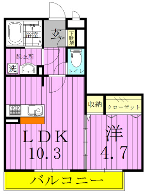 アルシュ　川　 101号室 間取り