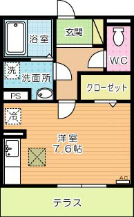 トレス城野館 106号室 間取り