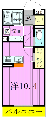Ａｒｃｏｂａｌｅｎｏ 303号室 間取り