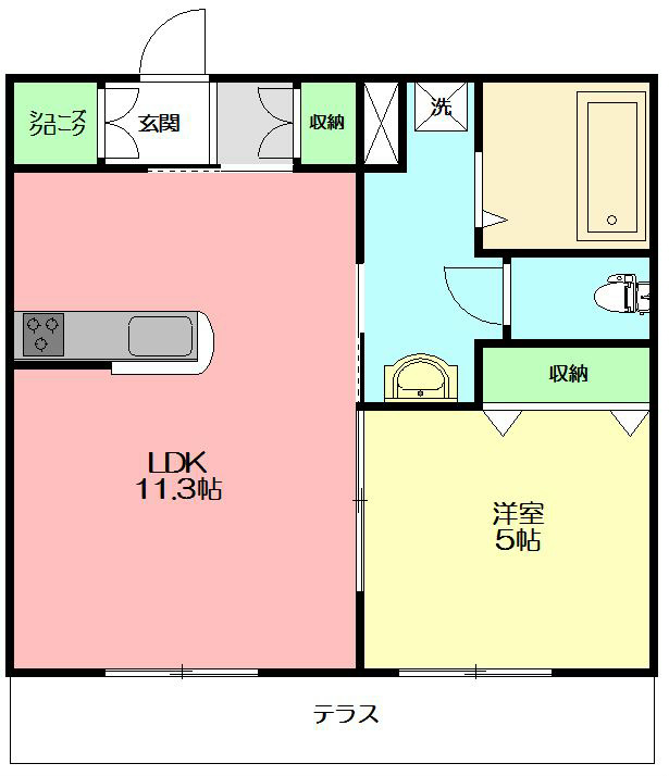湘南diary 102号室 間取り