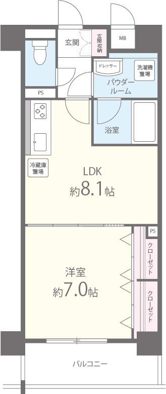 フランディルりんくうⅡ 間取り図
