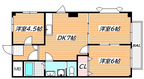 ラーヂ末広Ⅱ 間取り図
