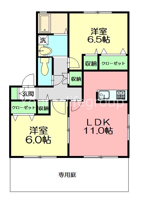 リヴェール中曽根C棟 103号室 間取り